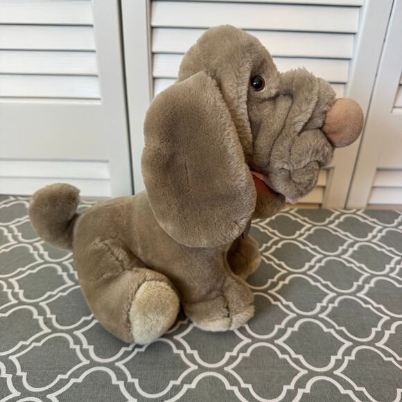 Ganz Vintage Wrinkles 1981 Dog Plush Toy Stuffed Animal Medium Brown 10" Puppy - Picture 5 of 12